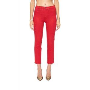 NWT Pistola Monroe High Rise Cigarette Jeans‎ Crop in Coated Rouge 33